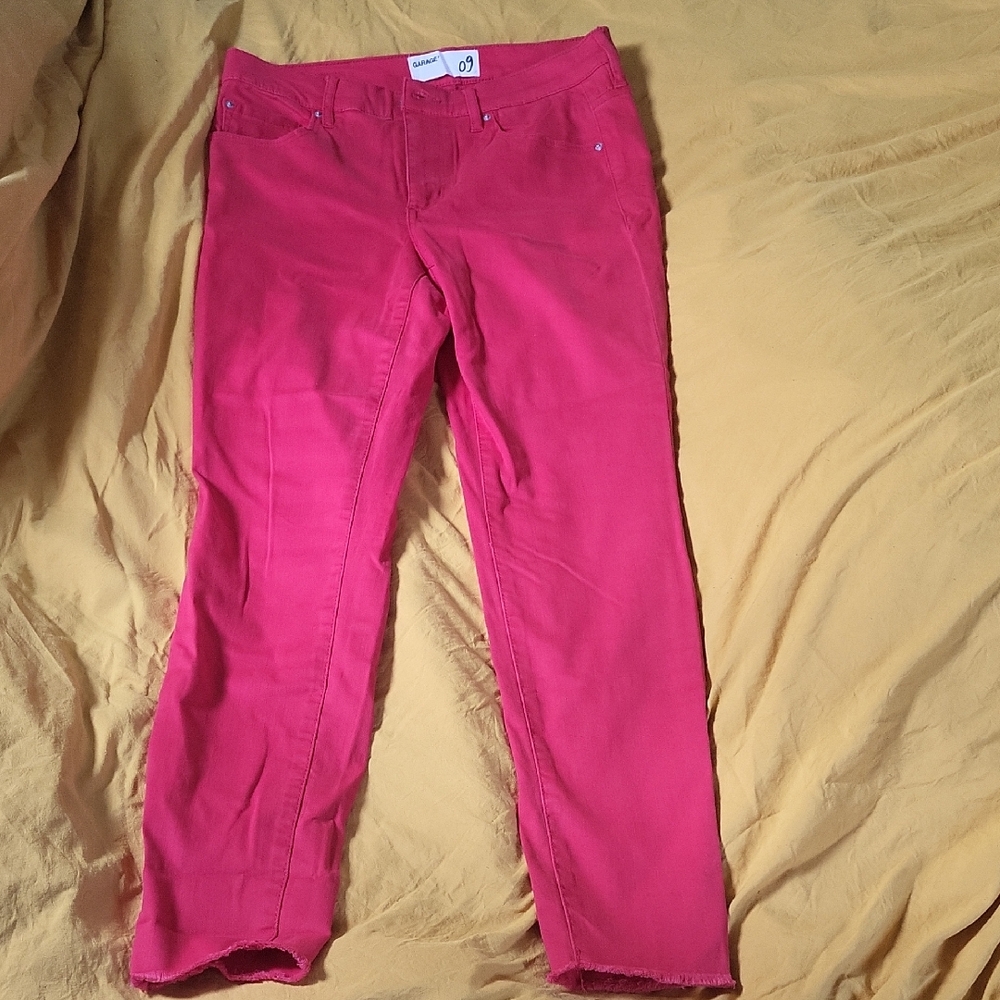 Garage Red Ankle Cropped Jeans Vibrant Style